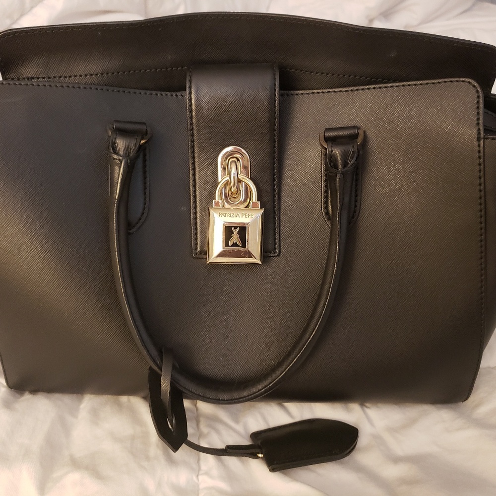 Patrizia Pepe genuine saffiano leather handbag